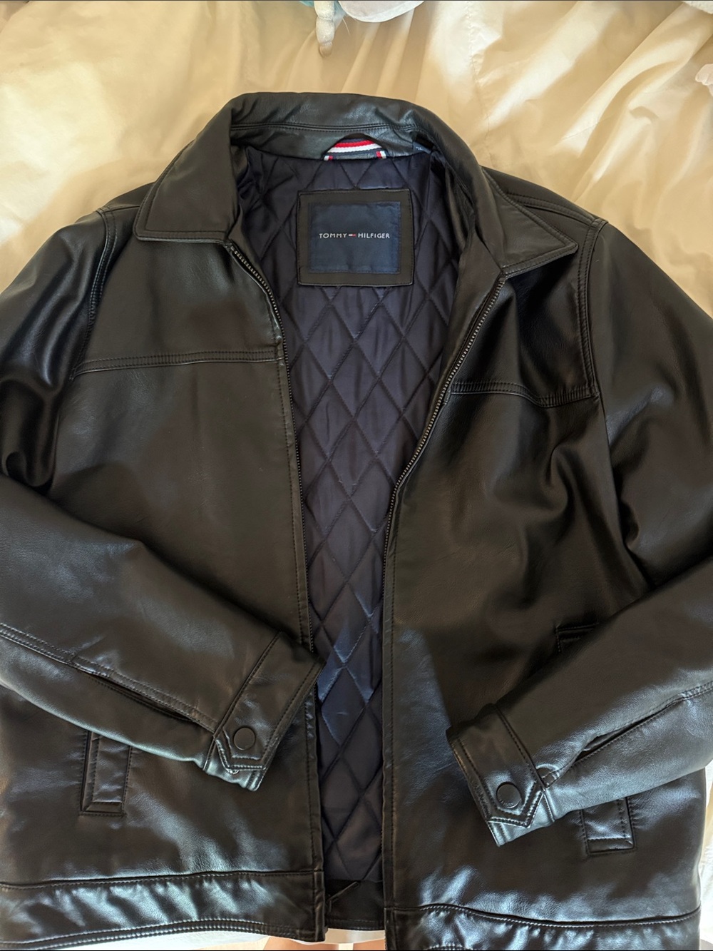 Tommy Hilfiger Black Quilted-Lined Bomber Jacket